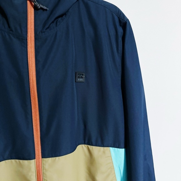 Billabong - Navy Color-block Packable Jacket - Picture 3 of 5
